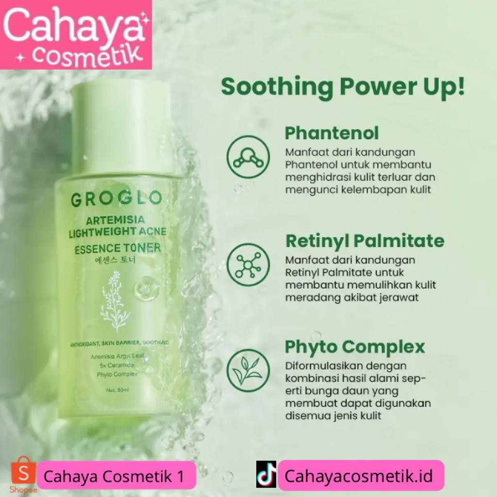 Groglo Artemisia Lightweight Acne Essence Toner – Toner Ringan Anti Jerawat & Menenangkan Kulit