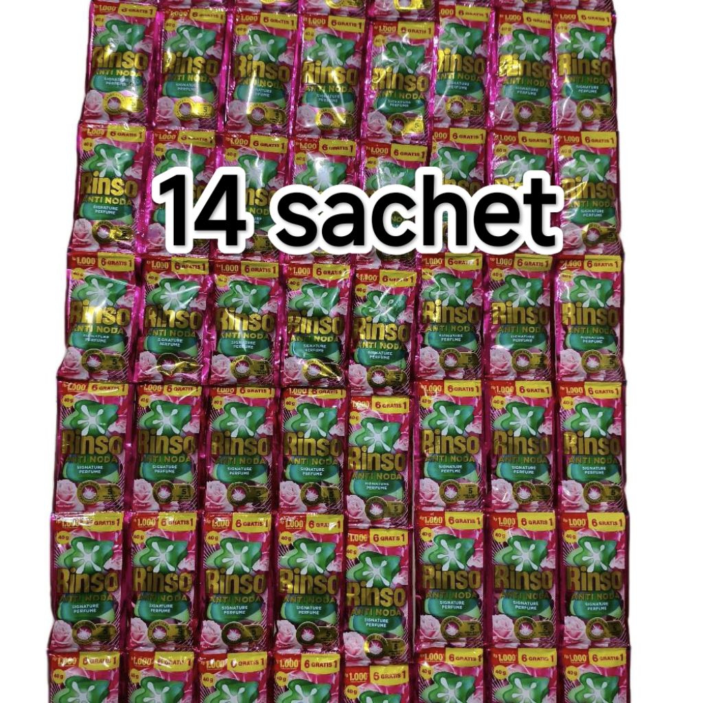 RINSO CAIR 1000AN ISI 14 SACHET ,Harga Grosir | Packing Rapih