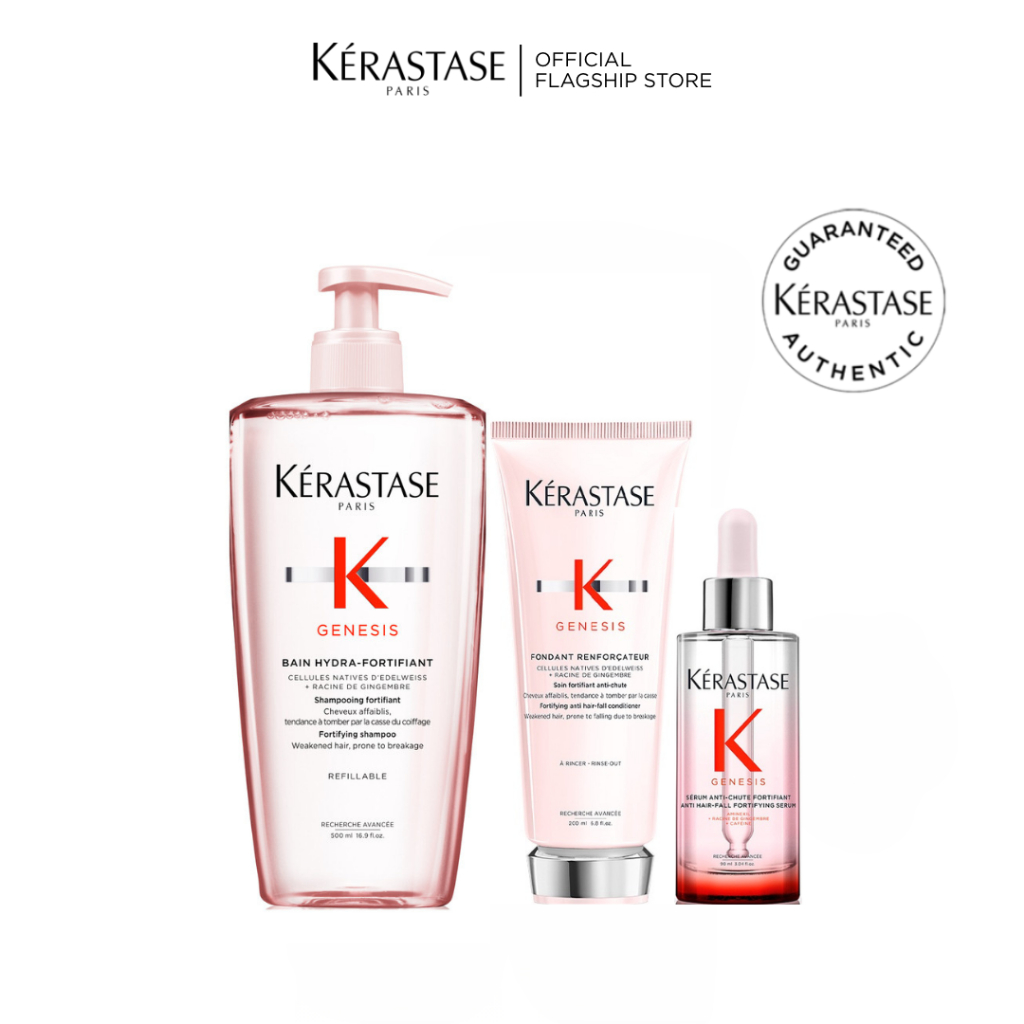 Kerastase Anti Hair Fall Set - Bain Hydra Genesis 500ml Anti Hair Fall Shampoo, Fondant Genesis 200m