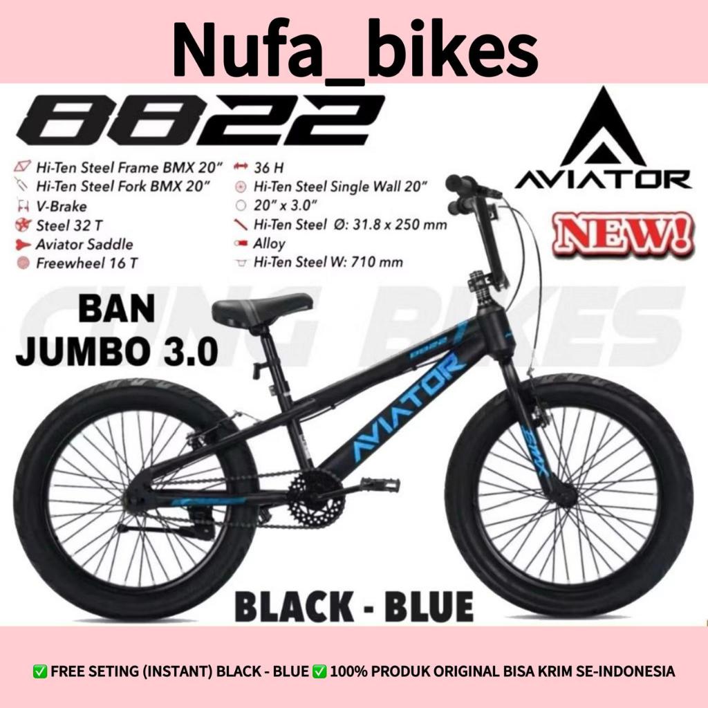 Sepeda anak laki AVIATOR 8822 BMX 20 Inch Ban Jumbo 3.0