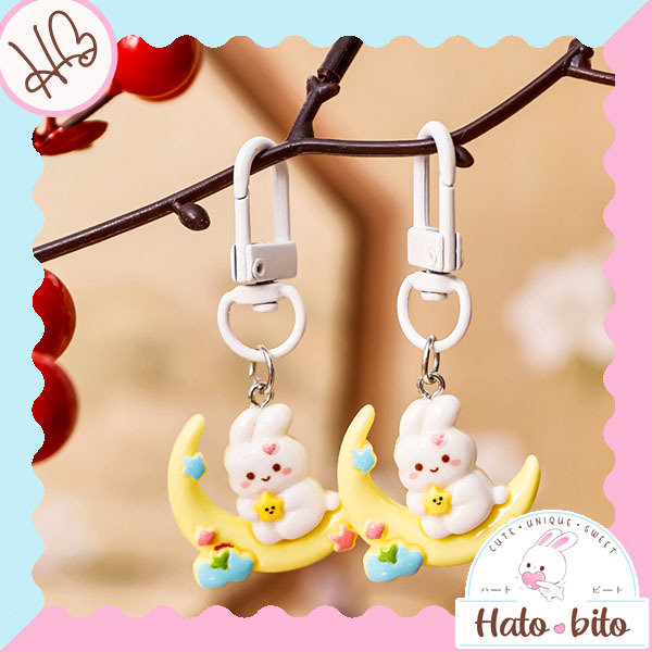 Gantungan mini rabbit moon cute mini keychain gantungan kunci kelinci lucu MK1983