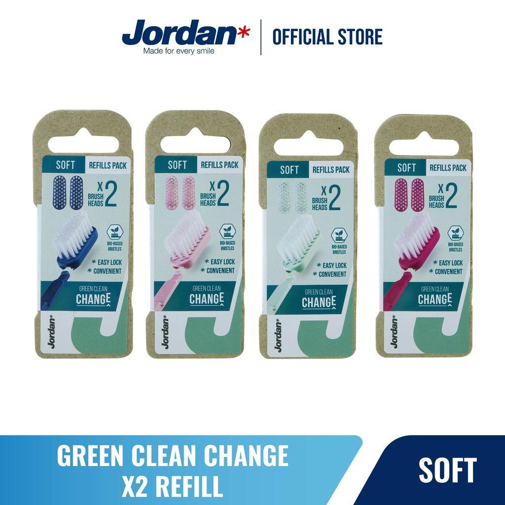 Jordan Oral Care Green Clean Change X2 With 2 Reffils Soft/Jordan Oral Care Green Clean Change Hande