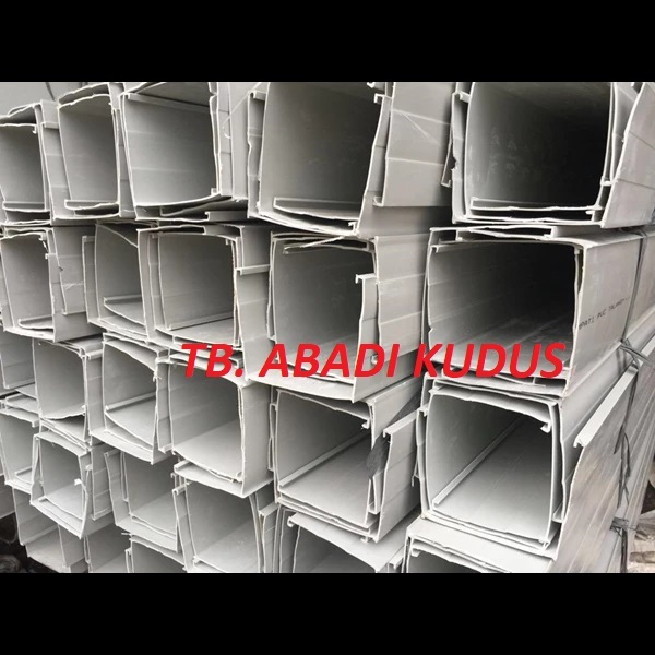 Pralon Talang air PVC kotak 4" inch Maspion Abu 2 mtr dan 4 Meter Beli per 2 btg lebih murah ongkir
