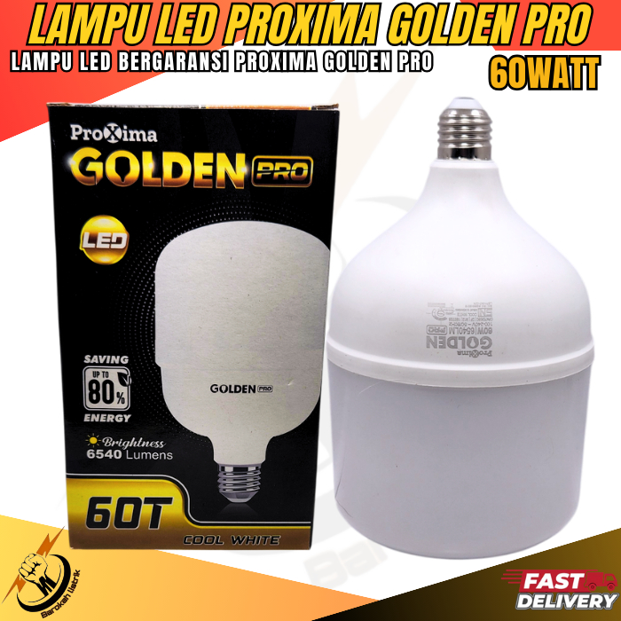60 WATT Lampu JUMBO Bohlam LED Proxima Golden Pro / Lampu LED 60 WATT Cahaya Putih Terang Hemat Ener