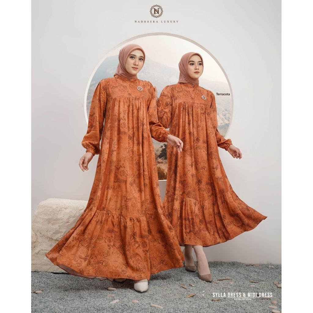 SYLLA SERIES BY NADHEERA LUXURY || Gamis motif || Gamis nadheera || Gamis rayon || Midi dress