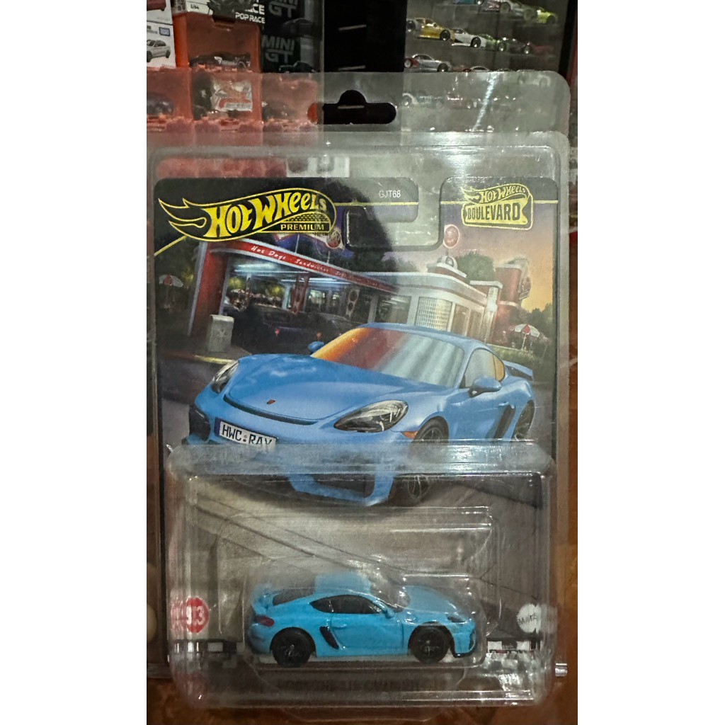 Hotwheels Premium PORSCHE 718 CAYMAN GT4 BIRU BOULEVARD