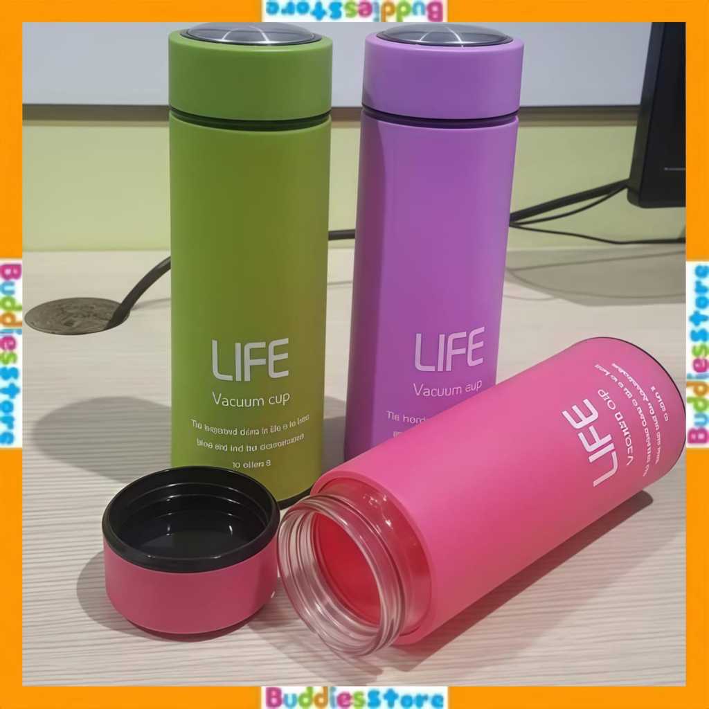 BOTOL MINUM KACA 450ML TERMOS GELAS LIFE SOUVENIR