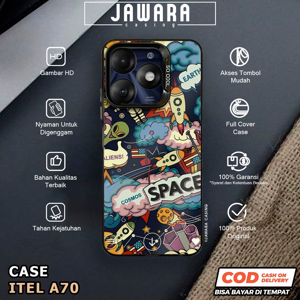 Case Itel A70 Jawara Casing [AST2] Case So Cool Premium Matte Softcase IMD Hybrid Hologram