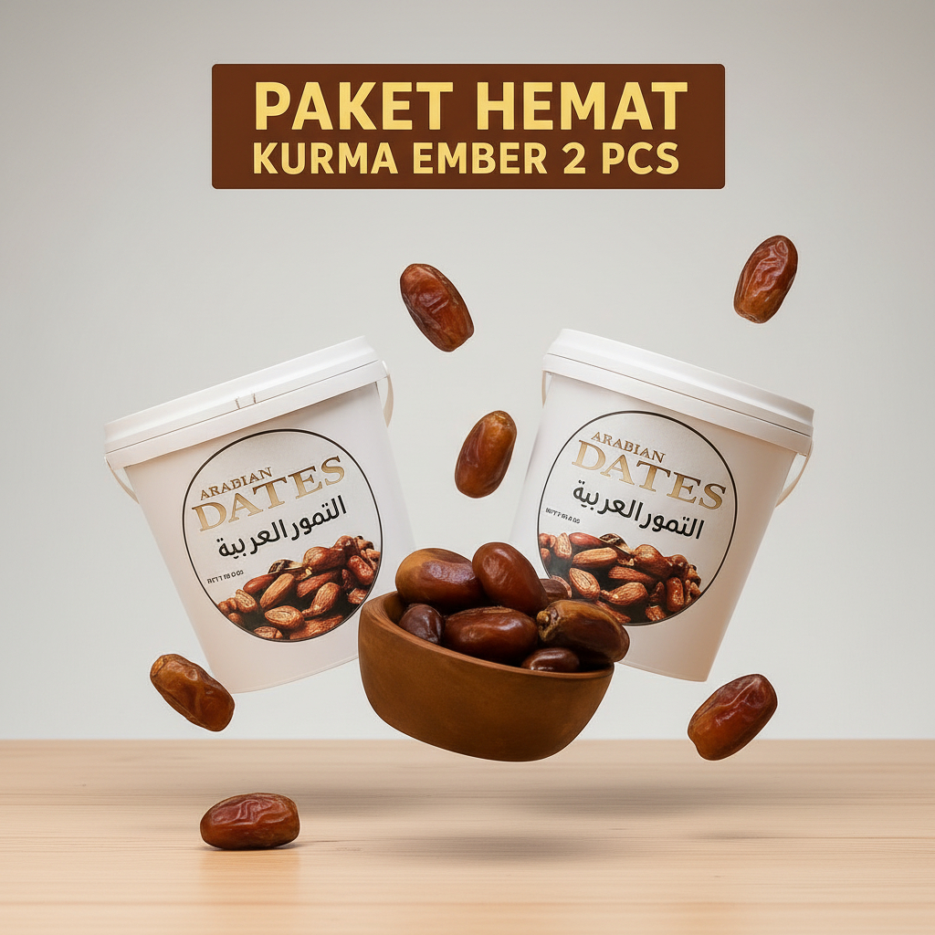 Kombo Paket Kurma Arabian Dates 2 pcs Kemasan Ember Paket Hemat Berkualitas Asli Arab
