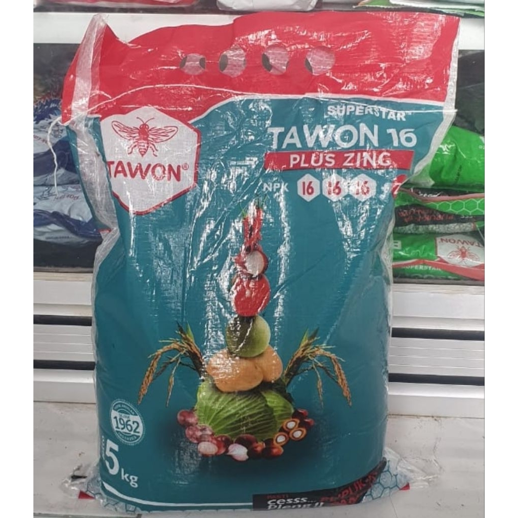 Pupuk NPK Tawon 16 plus Zinc kemasan 5kg