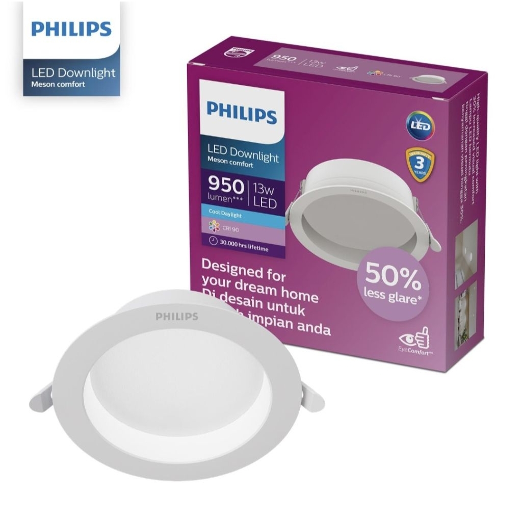 Lampu Downlight LED PHILIPS Meson COMFORT 5.5 7 9 13 17 21 24 Watt Cahaya Putih Cool Daylight 6500K