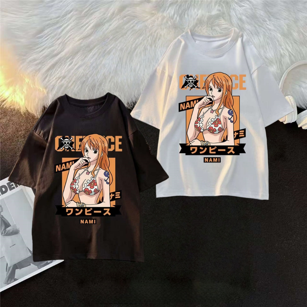 [100% Katun] Kaos T-shirt/ COD/Kaos Polos Pria  Nami dari One Piece/ Kaos Unisex / Nyaman dan Bernap