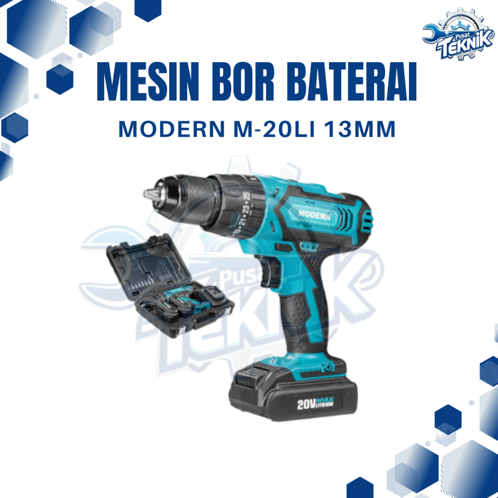 Modern M-20Li / Mesin Bor Baterai Modern M20Li Cordless Drill Modern M20 li Bor Cas 20V Modern M 20