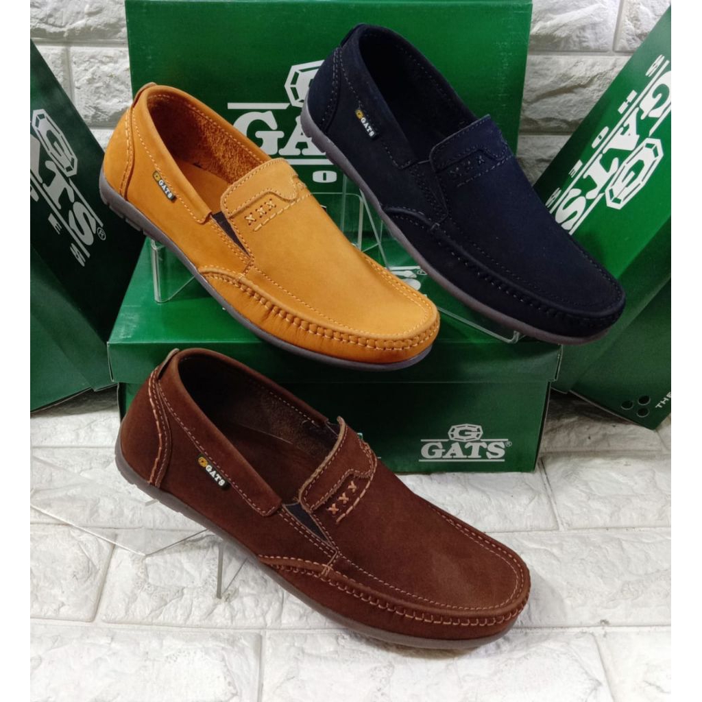 Sepatu slip on casual kulit GATS HK 0002 original