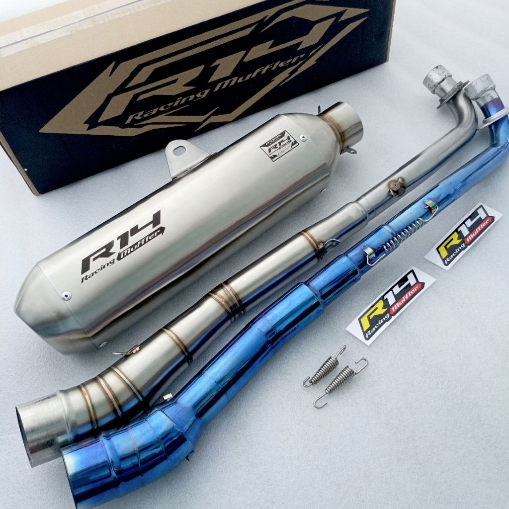 knalpot racing original r14 kapsul bas adem untuk motor bebek ,jupiter z/robot/z1/burhan,vega lama/n