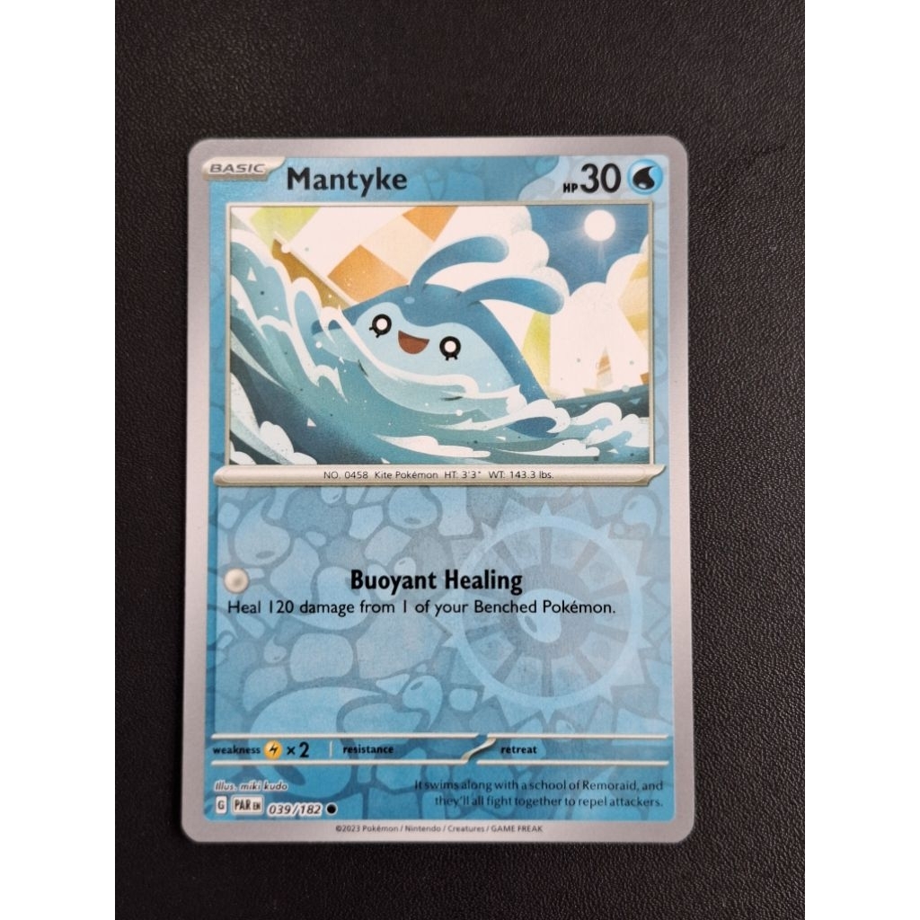 kartu pokemon original holo reverse Mantyke PAR 039/182