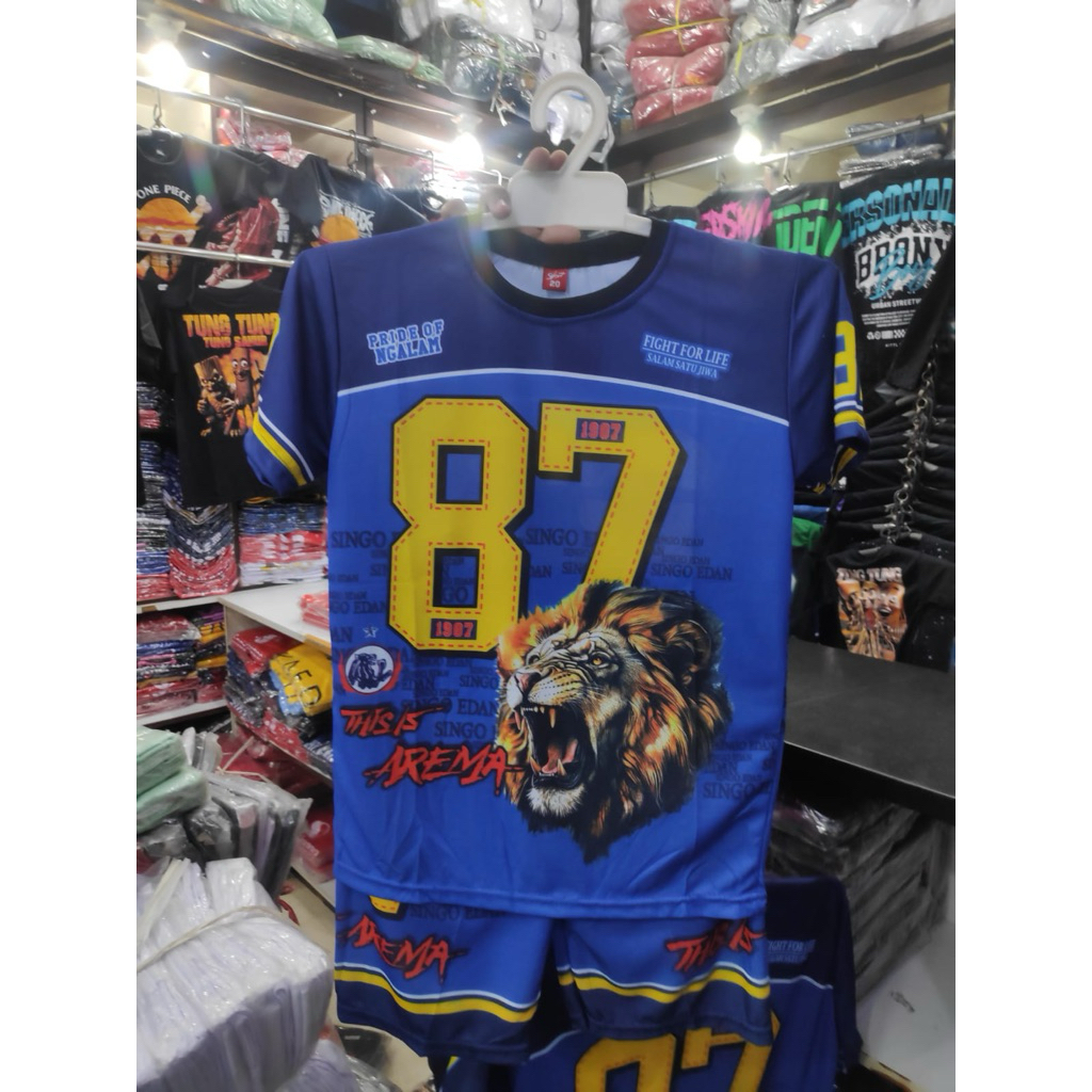 Setelan Jersey Bola Anak arema fc aremania printing