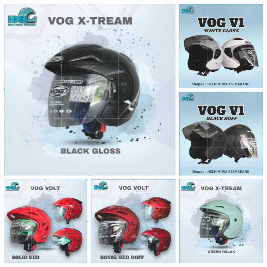 HELM VOG XTREAM / VOG V1 / VOG VOLT HALF FACE ORIGINAL SNI PRIA WANITA TERLENGKAP & TERLARIS