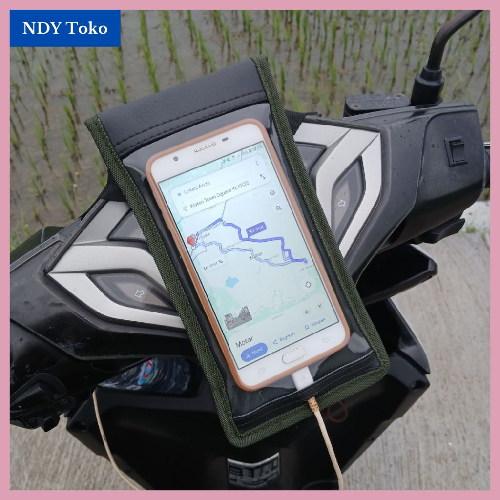 Holder HP Motor Waterproof, Tas HP Motor Anti Debu, Tas HP untuk Ojek Online Grab Gojek