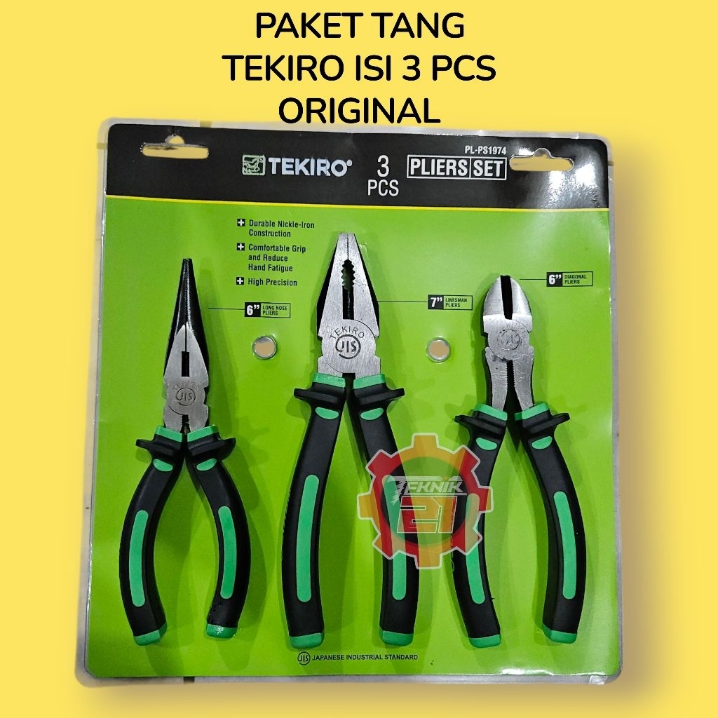 TANG SET TEKIRO 3 PCS TEKIRO TANG SET TANG KOMBINASI TANG POTONG TANG LANCIP TANG TEKIRO SET
