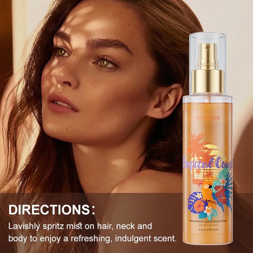 Fragrance Quicksand Spray Tropical Coast & Spray Flower Wave 125ml Parfum Body Mist Wanita Wangi Tah