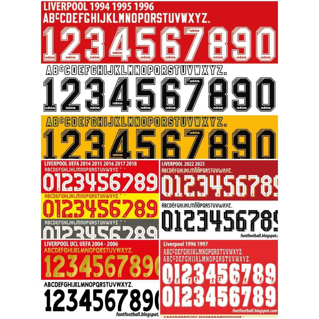 (TIDAK COD) Pasang Nama Nomor Nameset di Jersey Bola/ Custom Name Jersey Font