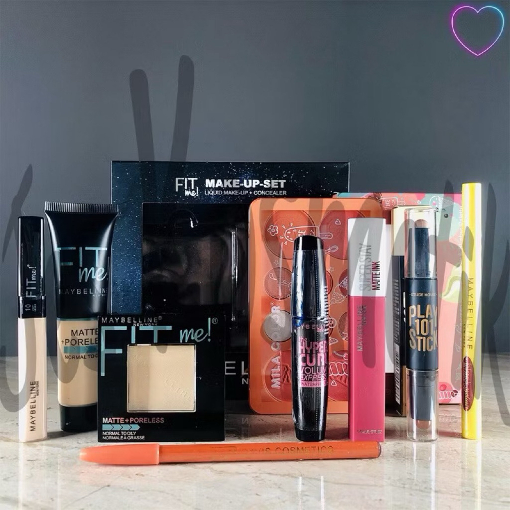 Paket Make Up 9 in 1 Maybelline Fit Me Kecantikan - Paket Komplit 9 in 1 Fit me