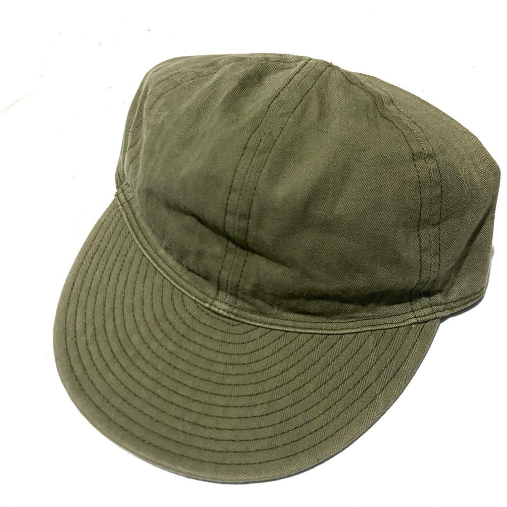Buzz Rickson US Air Force Type A3 Herringbone Mechanic Cap Hijau Size 7 1/2 Lingkar Kepala 59 cm MIJ