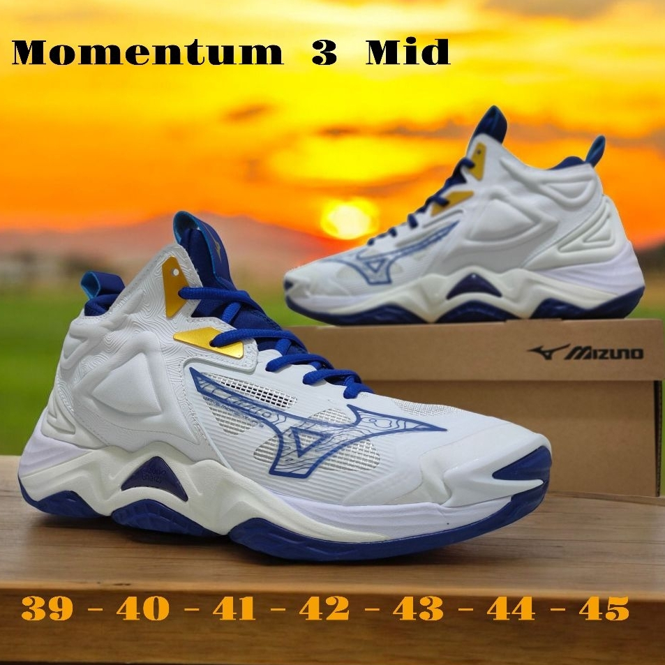 Mizuno Wave Momentum 3 Mid Super Premium / Mizuno Thunder Blade - Sepatu Voli Mizuno