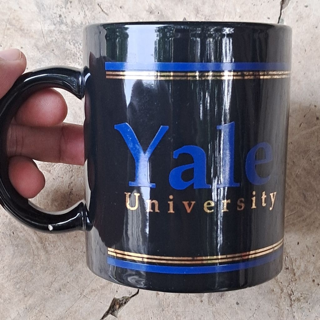 Jarang Mug keramik souvenir Yale university original Asli Buatan Amerika vintage
