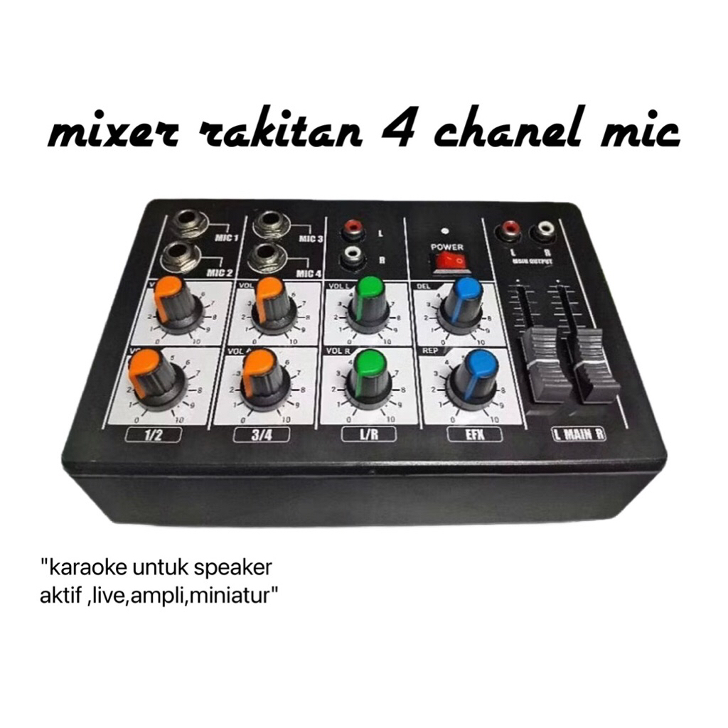 mixer rakitan 4 chanel mic ,, karaoke