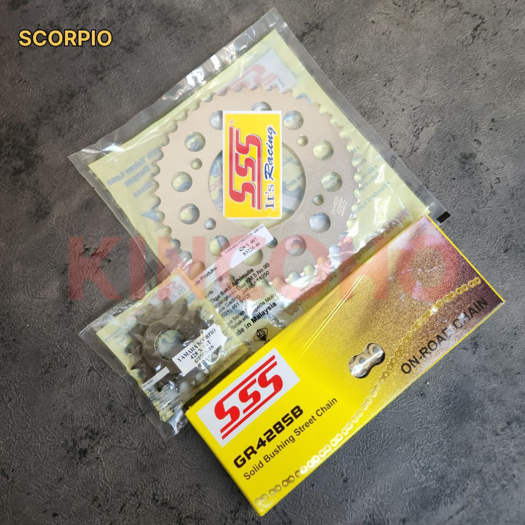 Gear set sss 428 SCORPIO rantai sss sb