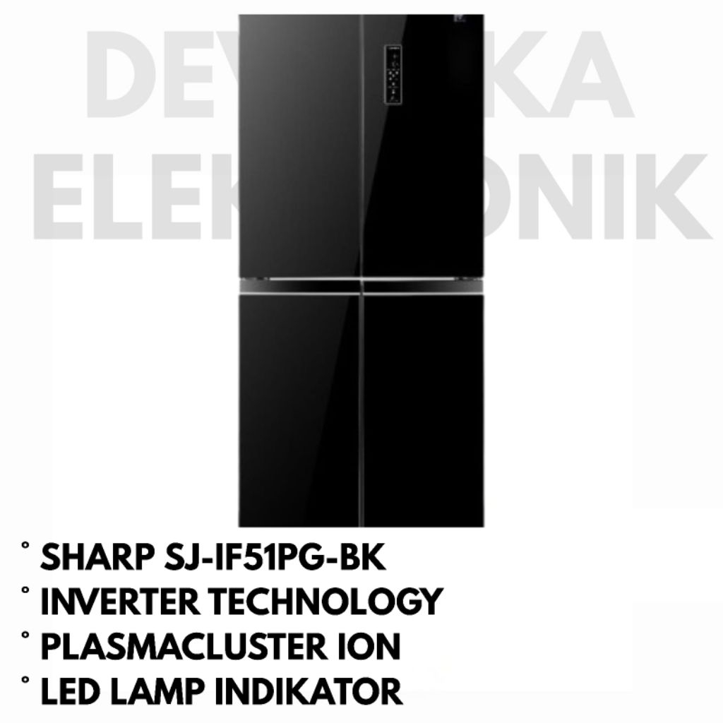 SHARP KULKAS 4 PINTU SJ-IF51PG-BK  / SHARP MULTI DOR SJ-IF51PG-BK / SJ-IF51PG-BK SHARP 4 PINTU