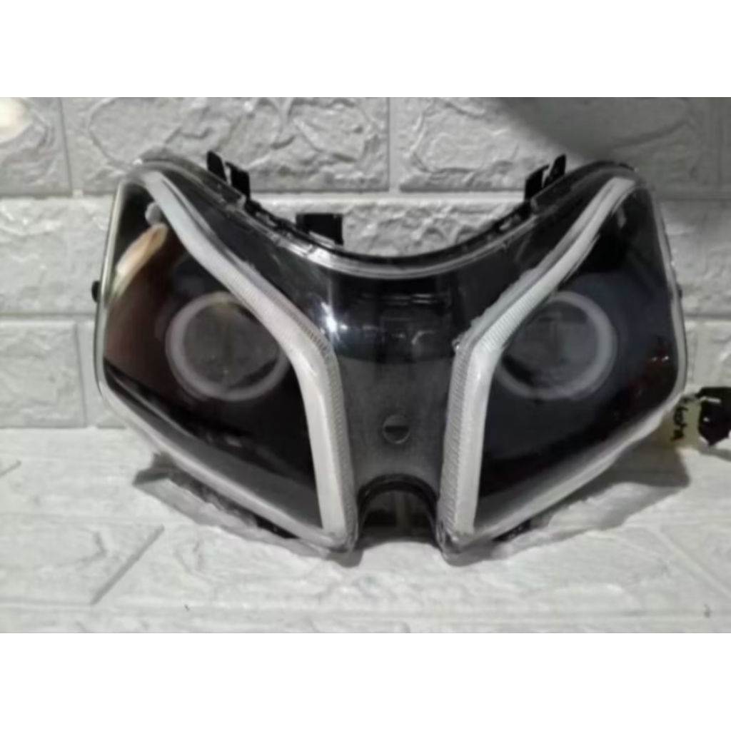 Headlamp Reflektor Lampu Depan Vario 110 Karbu CW Custom Lampu Tembak LED 2 Mata Super Terang