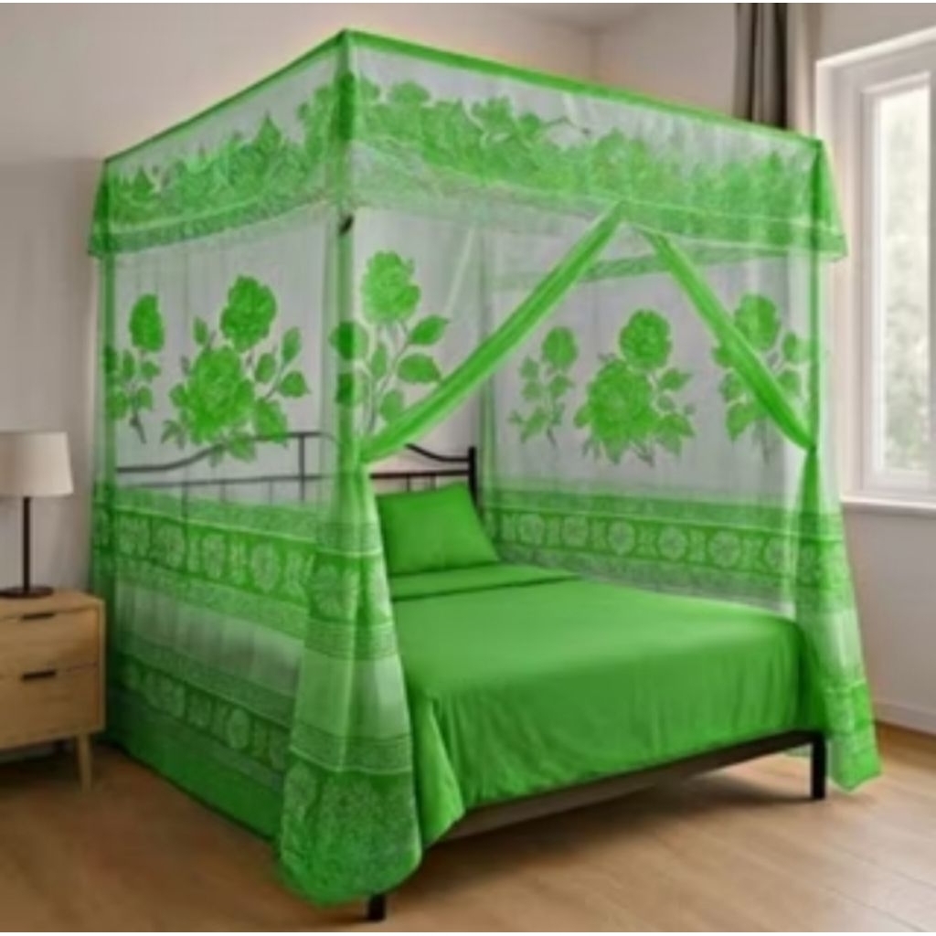 kelambu tidur anti nyamuk kelambu kembang SB bahan tebal motif bunga murah ukuran jumbo