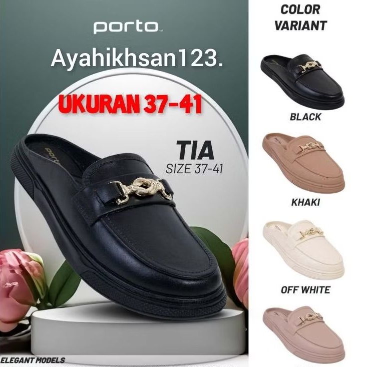 PORTO TIA sandal sepatu karet slop wanita/perempuan ukuran 37-41