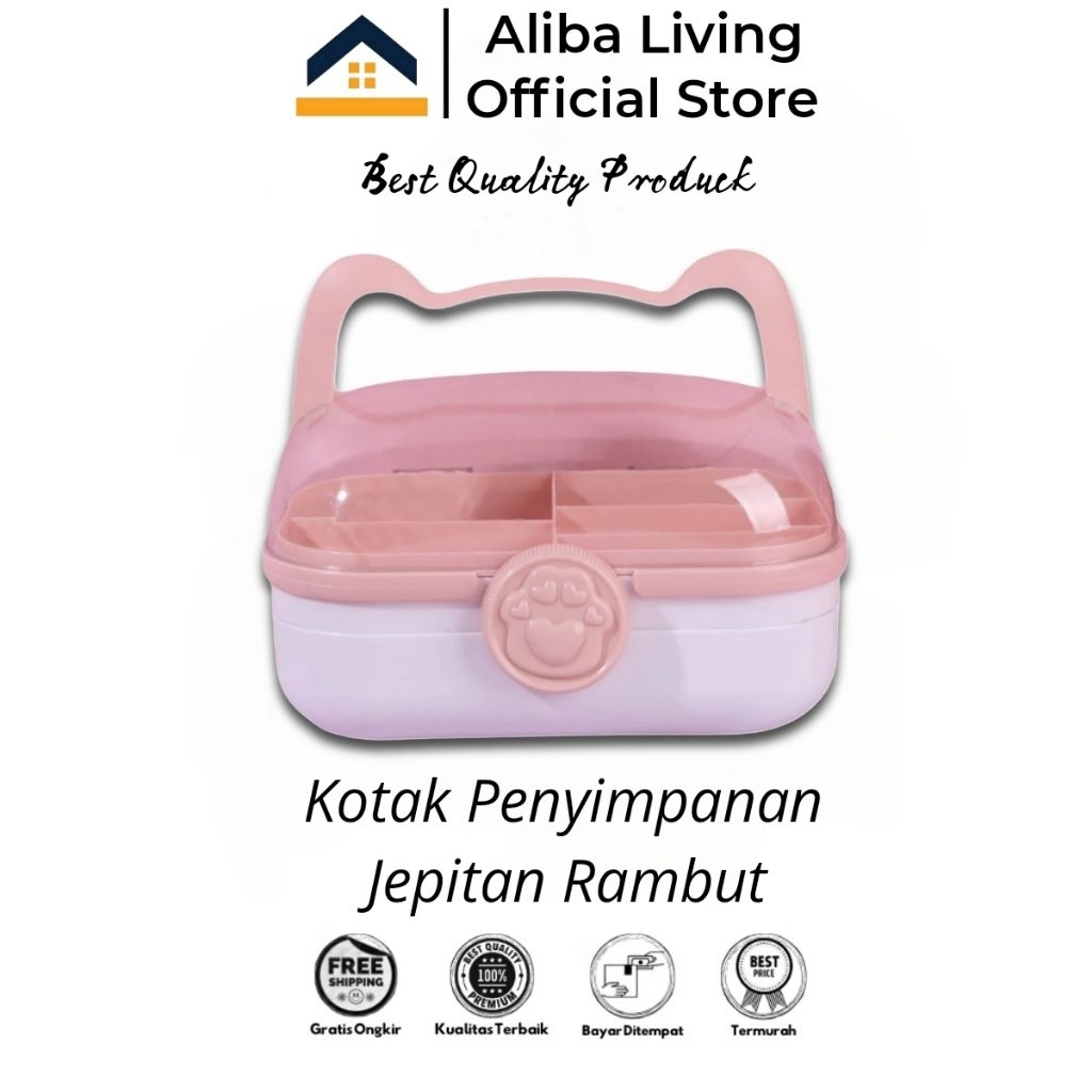 Kotak Penyimpanan Jepit Rambut Anak Aksesoris Kosmetik Obat P3K Serbaguna