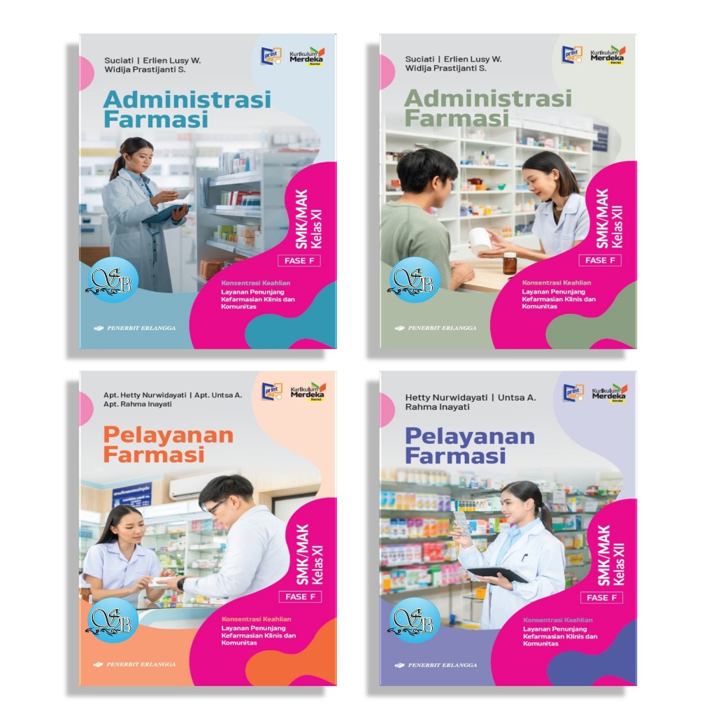 [Penerbit Erlangga] BUKU ADMINISTRASI FARMASI & PELAYANAN FARMASI KELAS 11 & 12 SMK KURIKULUM MERDEK