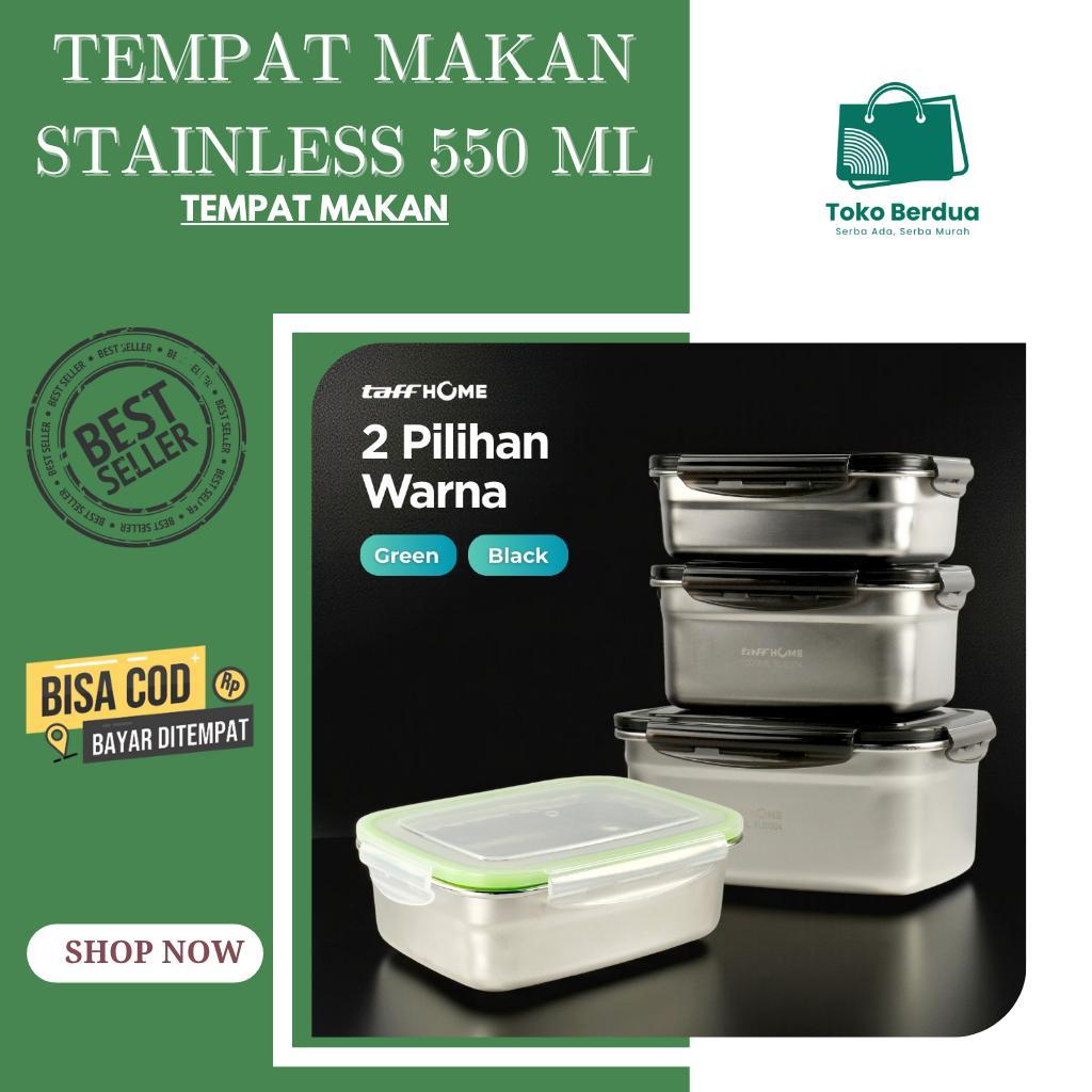 TEMPAT MAKAN ANTI TUMPAH STAINLESS 550 ML
