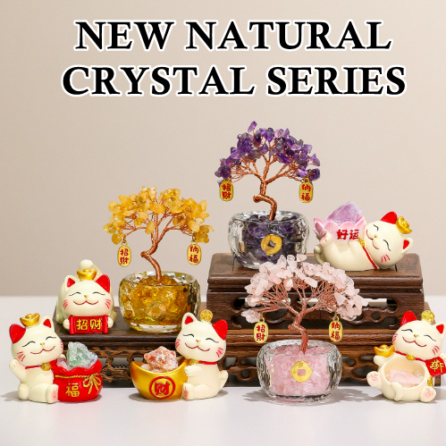 [ORGM] BATU KRISTAL NATURAL | Pajangan Kucing Manekineko Kristal Pohon Kristal Pajangan Imlek Souven