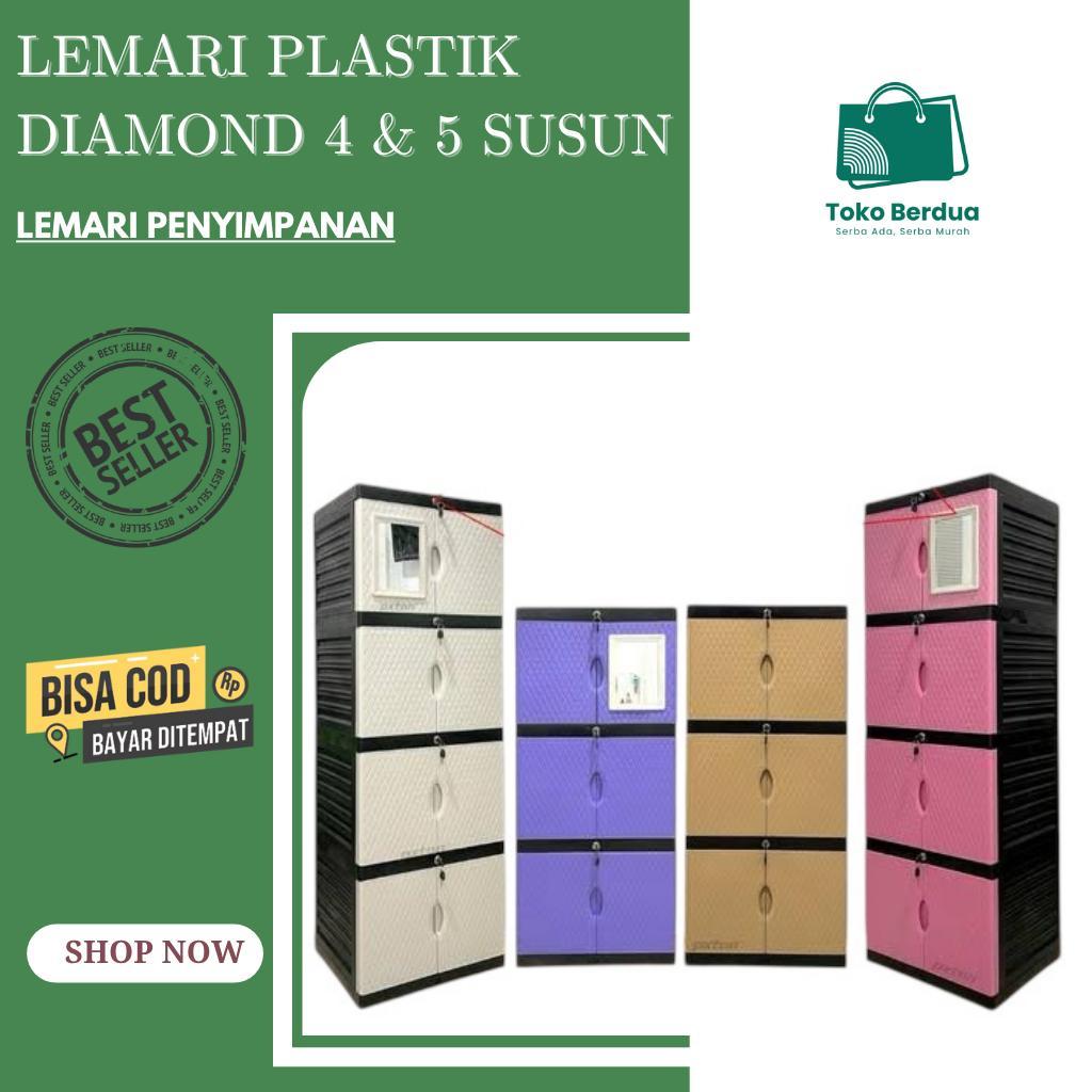 LEMARI PAKAIAN PLASTIK DIAMOND / 3 SUSUN / 4 SUSUN / 2 SUSUN / Rak plastik / lemari baju / rak baju 