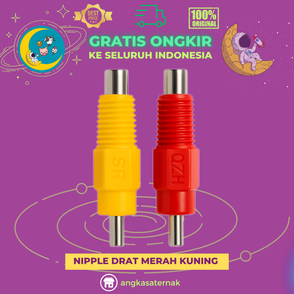 NIPPLE DRAT MERAH KUNING - Nipple Ayam Broiler Ternak Ayam Berkualitas.