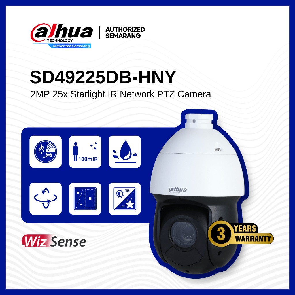 Dahua SD49225DB-HNY 2MP 25x Optical Zoom Starlight IR IP PTZ Camera CCTV