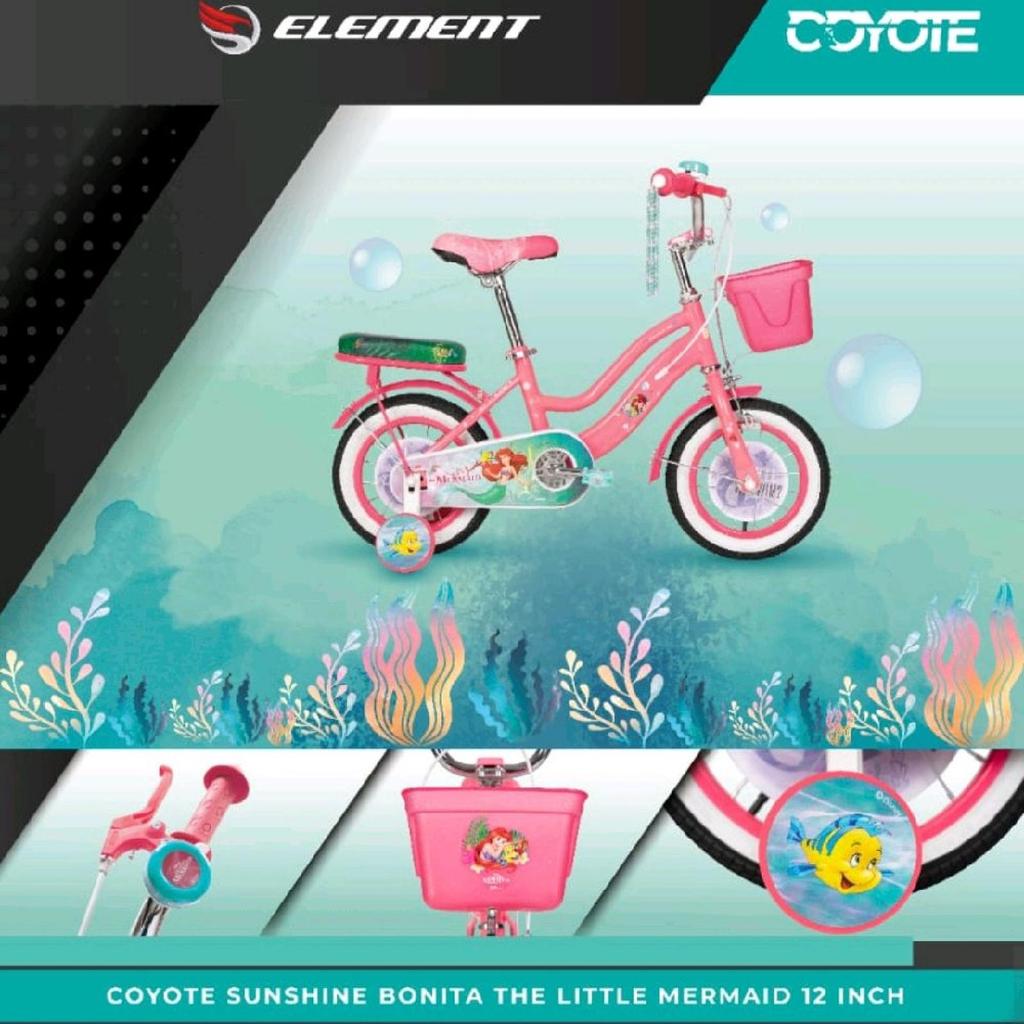 Sepeda mini 12 16 18 inch element mermaid little anak 3-9 tahun high quality sni new
