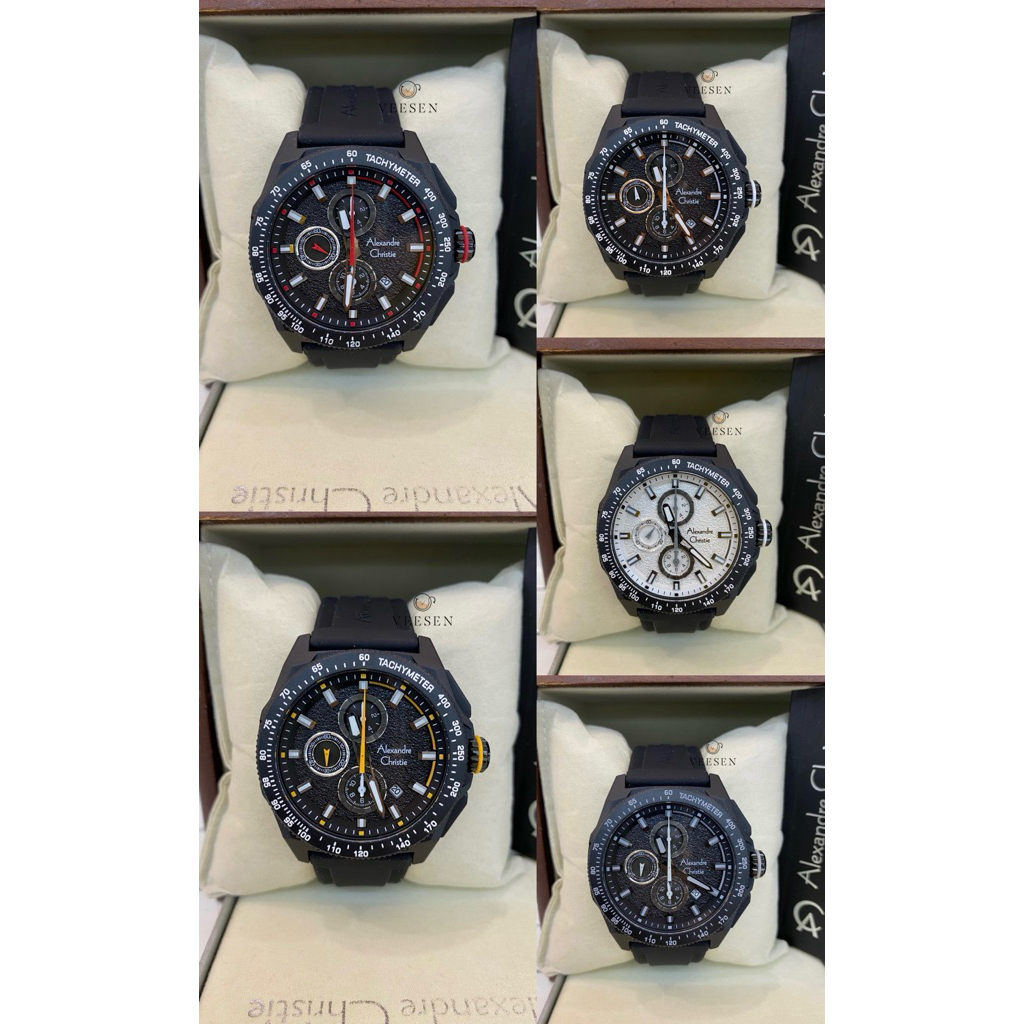 Jam Tangan Alexandre Christie AC 6688 Rubber Original Pria