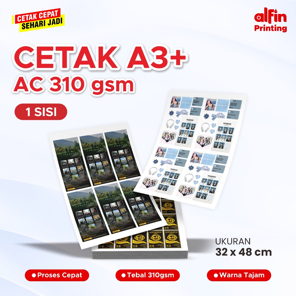 CETAK A3+ MURAH AC 310 / POSTER / PRINT A3+/ COVER / FOTO ART CARTON 310 GSM