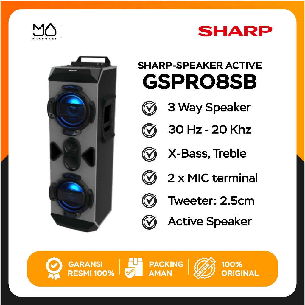 Speaker Active - SHARP - GSPRO8SB - Garansi Resmi