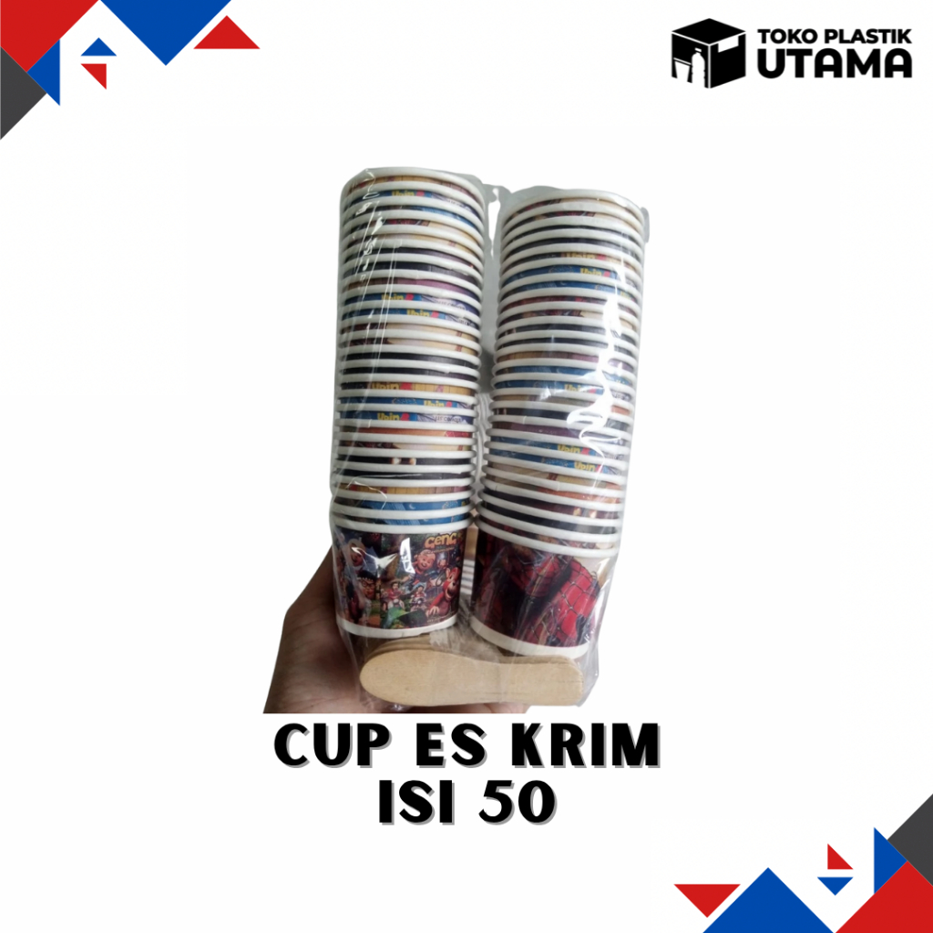 Cup Es Krim 50ml / Paper Cup Es Krim 50 ml / Wadah Es Krim / Cup Ice Cream isi 50 pcs TANPA TUTUP
