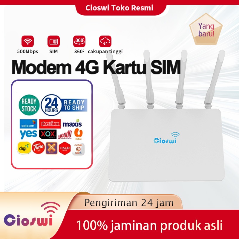 Ciowsi 4G Modem 500MBPS High Speed Modem Wifi Portable Perangkat Kantor Portabel Cerdas untuk Rumah