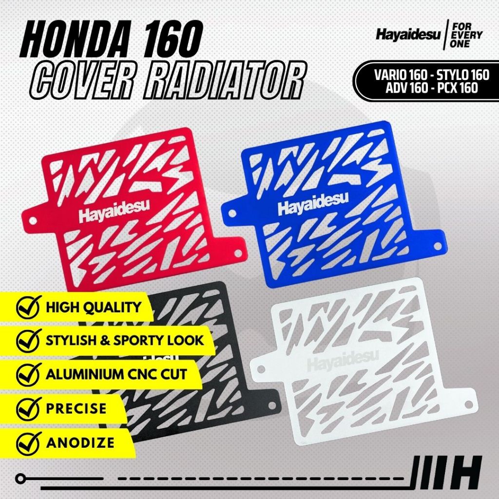 Hayaidesu Cover Radiator Honda 160 – Vario 160, ADV 160, PCX 160, STYLO 160 - Full CNC